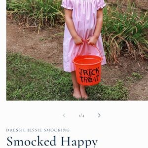 Dressie Jessie Pink Gingham Smocked Halloween Dress